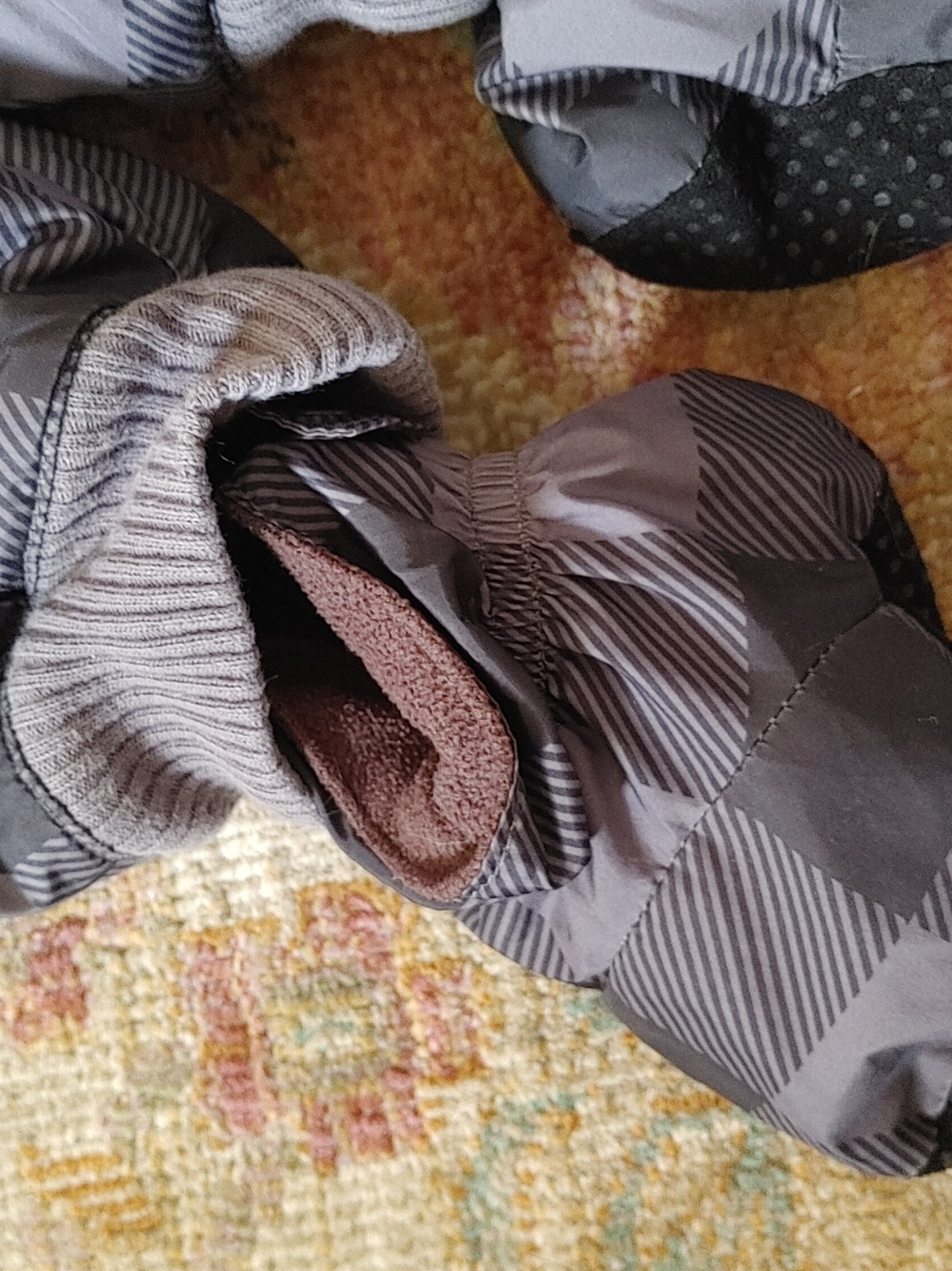 GAP Kids Gray Plaid Hooded Puffer Snowsuit - Picture 2 of 3